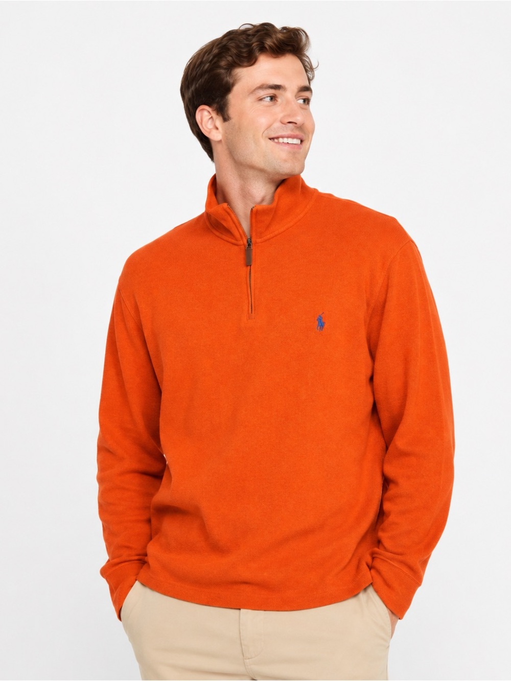 Polo Ralph Lauren Quarter Zip Sweater Orange
